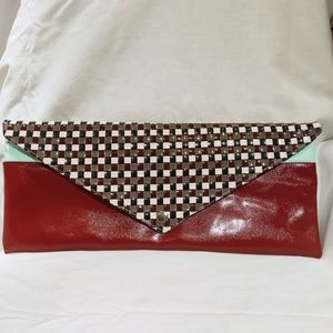 Seasonal SALE: AM Renegade Oversized Clutch with bold stylish leather weaving,